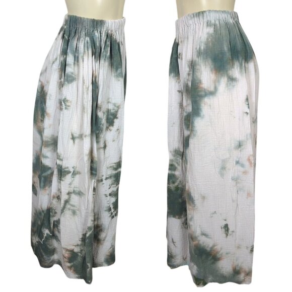 Sunny Moonwater white gray Skirt S / M Elastic waist Lightweight Flowy bohemian - Picture 2 of 14